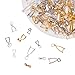 PH PandaHall 120 Pieces Brass Pinch Clip Bail Clasp Dangle Charm Bead Pendant Connector Findings 12 Styles for Jewelry Making 3 Colors