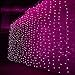 Valuetom 304 LED Curtain Lights Fairy String Twinkle Lighting for Party Wedding Home Garden Decoration 9.8Ft*9.8Ft (Pink)