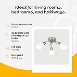 MiniSun Modern 3 Way Brushed Chrome Pendant Light with Frosted Glass 3000K view 3