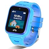 [2020 Updated]4G Kids Smartwatch with GPS Tracker, Touch Screen Boys Girls Watch Phone Waterproof with Remote Monitoring/SOS/Game/Pedometer/FaceTalk/2-way Call, Kids Christmas Birthday Gift Toys(Blue)