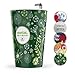 Steep & Strain Ceramic Tea Mug - Insulated Cup with Tea Infuser - Available in 8 Patterns - Comes with Free Silicone Lid