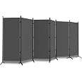 6 Panel Room Divider - 6ft Tall Freestanding Privacy Screen, 200W Fabric, Black Partition For Office, Bedroom, Studio - View #13