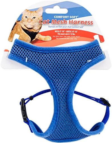 Coastal – Comfort Soft – Adjustable Cat Harness, Blue, 3/8″ x 14″-16″
