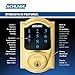 Schlage Connect Camelot Touchscreen Deadbolt with Built-In Alarm and Handleset Grip with Accent Lever, Bright Brass, FE469NX ACC 605 CAM LH, Works with Alexa