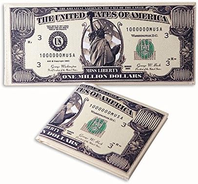 ANSAN Men US Dollar Bill Wallet Billfold Canvas Credit Card Photo Holder USD100W