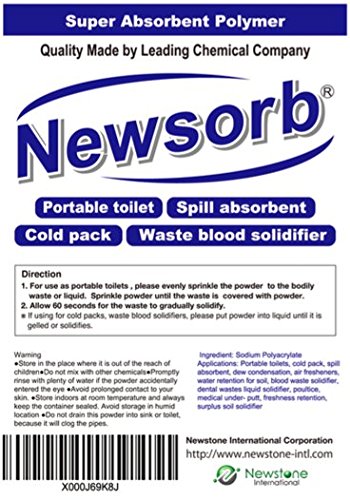 Newstone Sodium Polyacrylate - Superabsorbent Diaper Polymer (White, 0.38mm granulars, 450g,15.8oz, 1 lbs.)