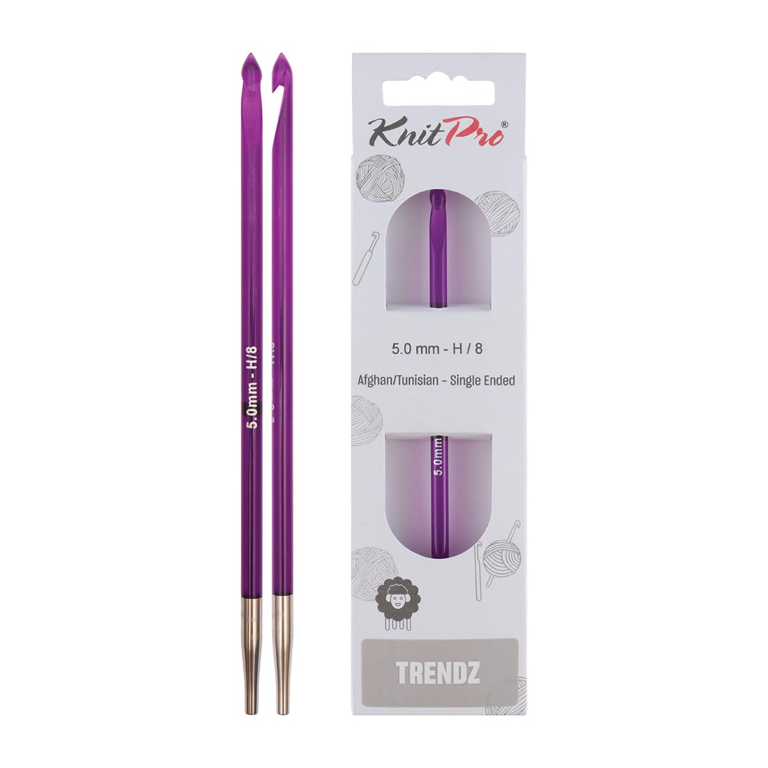 KnitPro Trendz Afghan/Tunisian Crochet Hook | 5.00mm