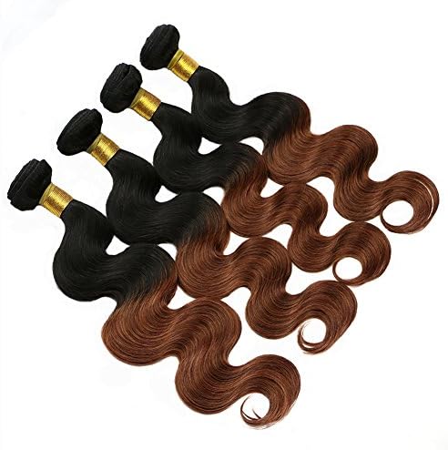 Eecamail 7A Ombre 100% Virgin Brazilian Human Hair Extensions 1B/33 BODY WAVE 6 Bundles 10 inch 600g 2 Tone Color Ombre Hair Weaves