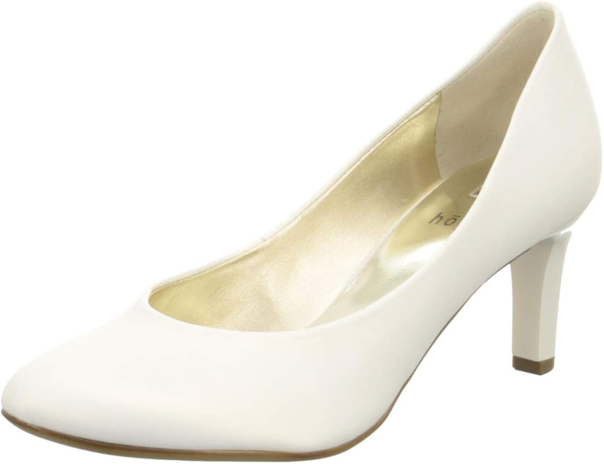 white closed toe pumps