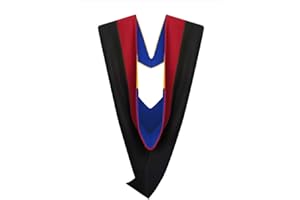 Cappe Diem Master Graduation Deluxe Hood (Nursing, Social Work, Theology, MBA, M.Ed, M.Sc.) Apricot Salmon Peacock