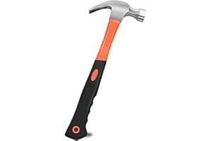 YANSANIDO Forged Steel Claw Hammer, 1 Pcs 11 Oz Tack Stubby Hammer with Leather Handle for Pulling Out and Driving Nails (S)