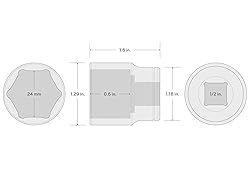 TEKTON 1/2 Inch Drive x 24 mm 6-Point Socket