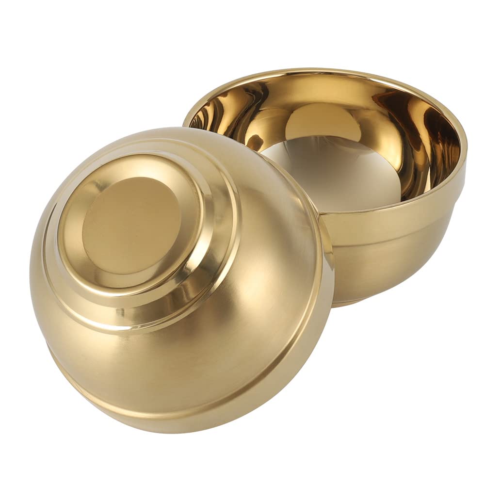 Stainless Steel Bowl,Soup Bowl,Lightweight Serving Bowl,Cereal Bowl,BPA Free Double-Walled Insulation,Easy to Clean,Set of 2, 14CM,600ML
