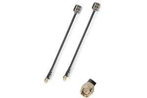 FlyFishRC Osprey 2pcs 150mm RHCP 5.8-G-H-z SMA Antennas 2.82dBi RC FPV Racing Drone Quad Radio Antenna (Black)