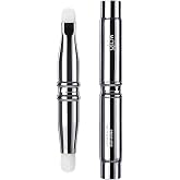 glow portable lip &amp; eye brush, Korean makeup,1 ea | compact dual-use, makeup brush, hygienic cap, soft synthetic bristles, precise application