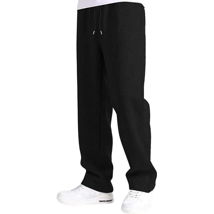 Pantalon De Survêtement Ample Pour Homme - Coupe Large, Bas Ouvert, Taille élastique - Pour Sport Et Quotidien