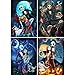 4 Pack 5D Full Drill Diamond Painting Kit, UNIME DIY Diamond Rhinestone Painting Kits for Adults and Beginner Embroidery Arts Craft Home Decor, 16 X 12 Inch (Halloween Jack Skull)