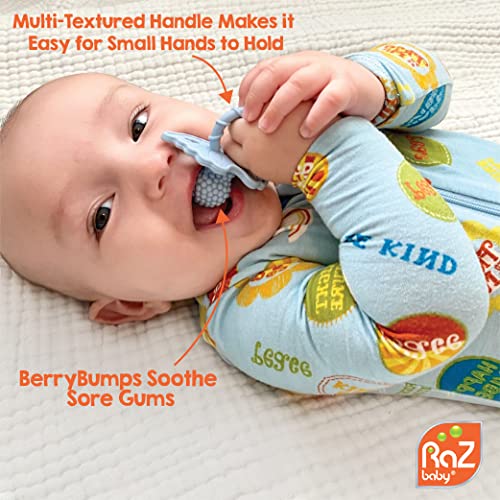 RaZbaby Soft Silicone Infant & Baby Teether, Berrybumps Textured