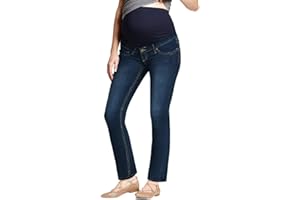 Hybrid & Company Super Comfy Stretch Women's Maternity Bootcut Jeans with Real Pockets