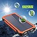 20000mAh Solar Power Bank ,Solar Charger External Backup Battery Pack Dual USB Solar Panel Charger with 1LED Light Carabiner Portable for Emergency Outdoor Camping iPhone Android Cellphones