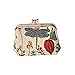 Signare Tapestry Double Pocket Change Pouch Kiss lock Coin Purse for Women With Flower Morning Garden Design (FRMP-MGD)