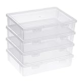 BTSKY Clear Plastic Storage Box with Flap