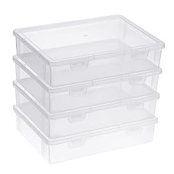 BTSKY Clear Plastic Storage Box with Flap