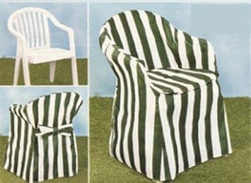 Set Of 4 Striped Patio Chair Covers With Cushions Amazon Co Uk