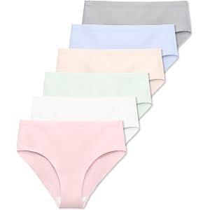 SALIA GIRL Seamless Teen Underwear 10-14, Soft Panties for Active Girls | No-Dig Leg Openings, No-Show Mid-Rise Fit, Breathab
