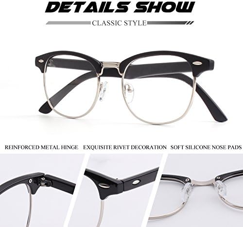 Happy Store CN56 Vintage Inspired Classic Horn Rimmed Nerd UV400 Clear Lens Glasses … 4 Happy Store CN56 Vintage Inspired Classic Horn Rimmed Nerd UV400 Clear Lens Glasses …