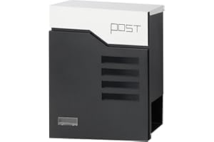 Wall Mounted Mailboxes with Key Lock, Lovndi Large Capacity Drop Mail Locking Box for Outdoor, Lockbox (938 White)