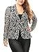 Agnes Orinda Women Plus Size Shawl Collar Sheer Floral Lace Blazer 2X White
