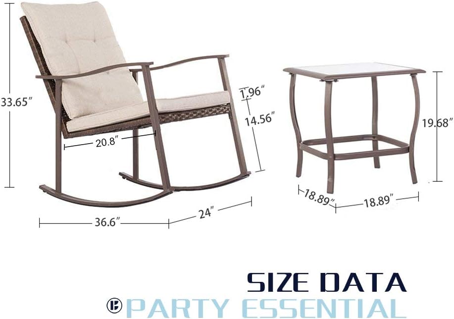 Incbruce 3 Pcs Folding Chair Set Outdoor Furniture Adjustable Reclining Bistro Set With Gray Cushions Steel Frame And Coffee Table For Patio Front Porch Garden Deck Bistro Sets