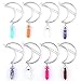 Natural Stone Pendant Gems Moon Hair Clip Crystal Gemstone 8 Pcs Women Girls Alloy Charms Clamp Hairpin Barrettes Bobby Pins Hair Ornament Decoration Accessory