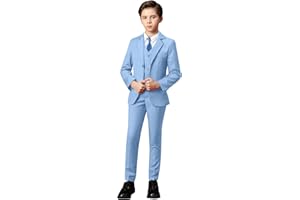 Yanlu Boys Suits Set Vest Pants Dress Shirt and Tie for Toddler Kids Formal Dresswear