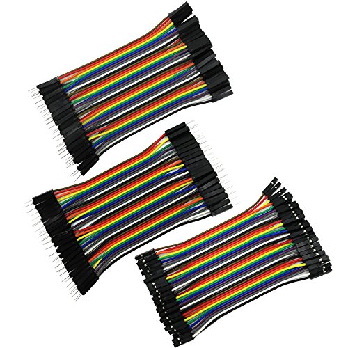 COMeap 120pcs 10CM 40pin Male to Female, 40pin Male to Male, 40pin Female to Female Breadboard Jumper Wire Ribbon Dupont Cables Kit