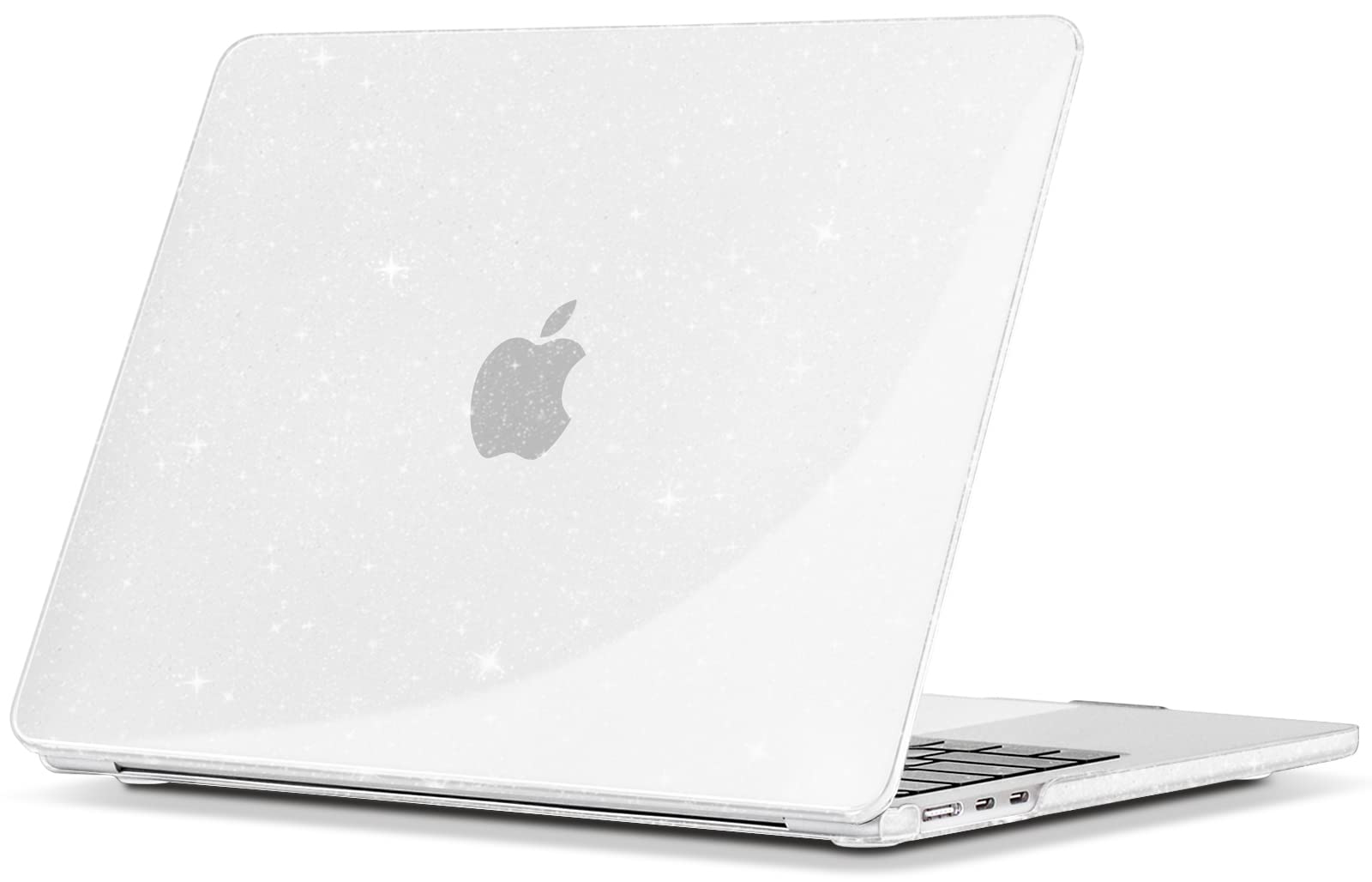 TECOOL Case compatible with MacBook Air M5 M4 M3 M2 13.6 inch 2022-2026 (A3449 A3240 A3113 A2681), Plastic Snap On Hard Shell Cover, Glitter Clear (Glossy) — image 1