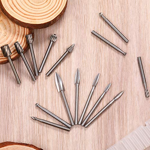 15 Pieces Wood Carving and Engraving Drill Bit Set, Including Engraving