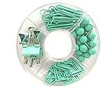 65 PCS Office Stationery Supplies Set Desk Accessories Organizer Set,Push Pins, Paper Clips, Binder Clips for Desk Decoration