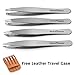 SuchATweeze Stainless Steel Slant Tweezer - Well Designed Protected Tip - Precision Plucker for Men and Women - Perfect for Ingrown and Facial hairs - 5.12” x 1.97” x 0.59“(Set of 4)