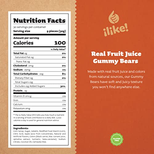 Gummy Bears Classic Candy Made with Real Fruit Juice 6 Fruity