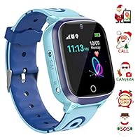 YENISEY Kids Smart Watch Waterproof for Boys Girls - WiFi+GPS Tracker Smartwatches IP67 Waterproof Fitness Tracker with SOS Camera Anti-Lost Games Touch Screen Electronic Toy for Android/iOS