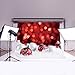 LB Christmas Backdrops for Photography 7x5ft Poly Fabric Red Background Christmas Balls Photo Backdrops Customized Photo Background Studio Props