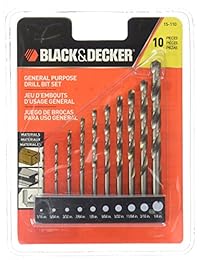 Juego de brocas de acero de alta velocidad Black & Decker 15-110 para uso general - 10 piezas