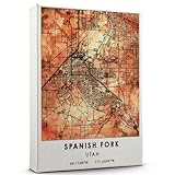 Spanish Fork Map Poster, Utah Map Art Poster, Map