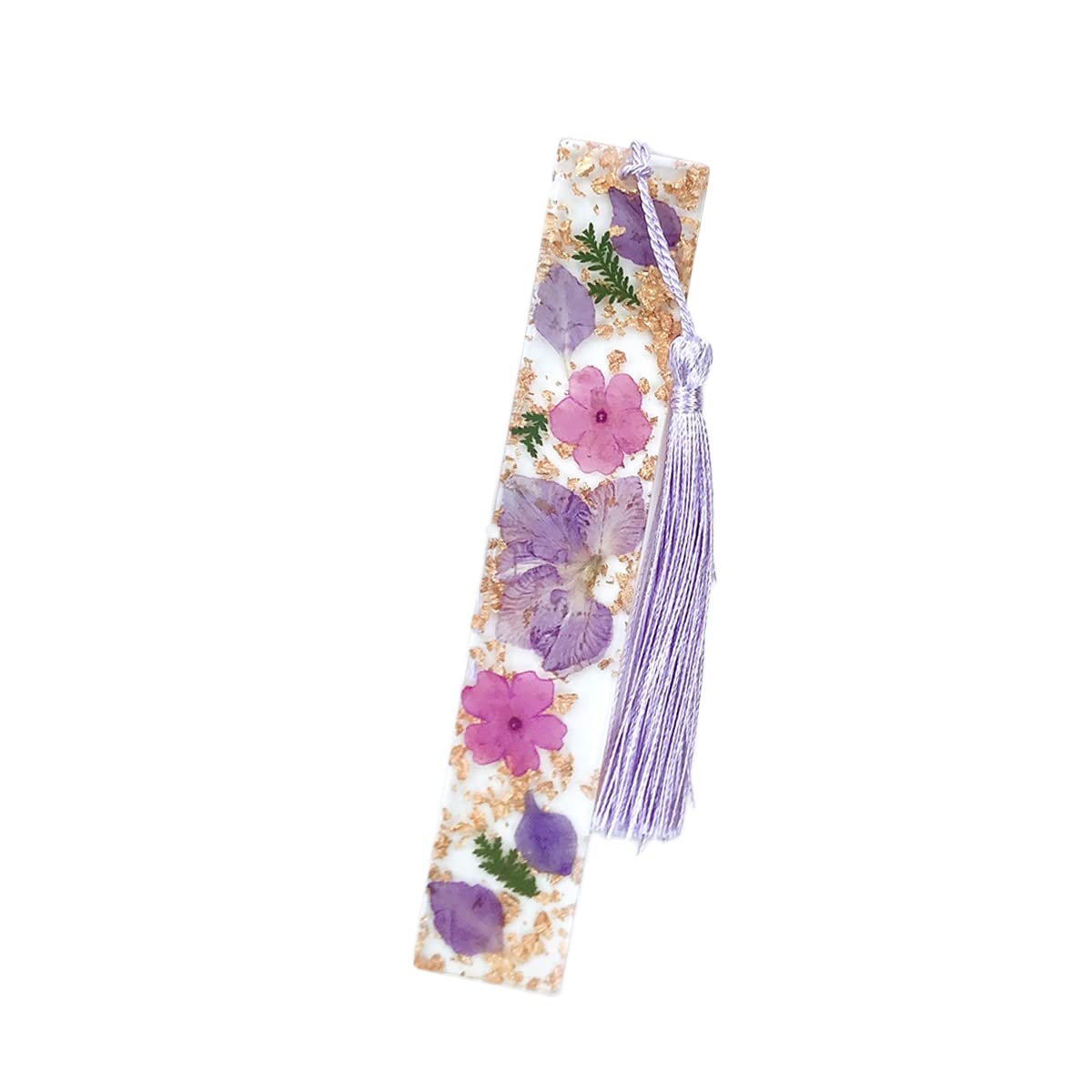 Jiamusi Daisy Epoxy Bookmarks Dried Flower Resin Bookmark Pressed Flower Bookmark Transparent Floral Dried Flower Page Marker acrylic bookmark for Kids Woman Teacher Students Purple Beauty Sakura