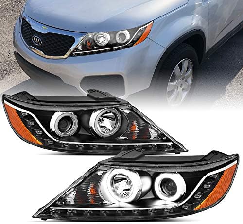 Amerilite キア ソレント プロジェクターヘッドライト Led ハローセット ブラック 02 Az Ks11 Pbc Rx A Ar