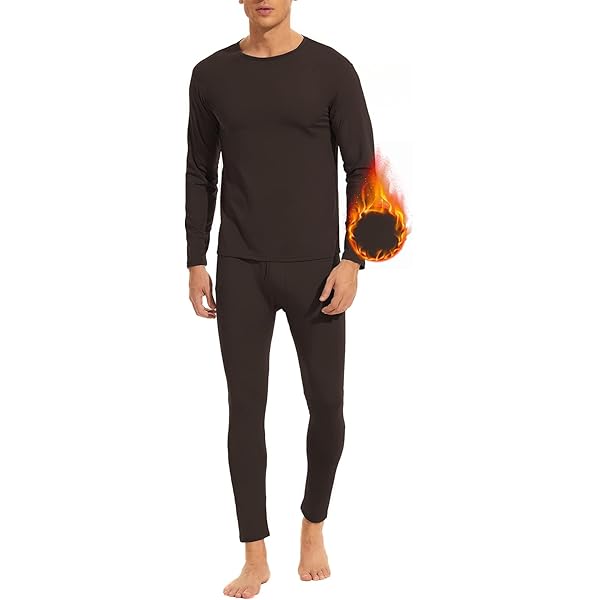 Guisaled Mens Thermal Underwear Set Fleece Lined Long Johns Thermals Top And Bottom Base Layer For Cold Weather Winter Ski Friday Deals 2024 - View #4