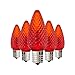 HLO Lighting Set of 25 Red C9 Christmas Lights | Faceted C9 LED Christmas Light Bulbs for Indoor & Outdoor Use | Durable C9 LED Lights | Replacement C9 Bulbs