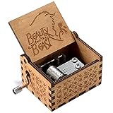Jashem Wooden Music Box 18 Notes Tune Hand Engraved Music Box Handmade Gift for Birthday (Beauty and Beast)